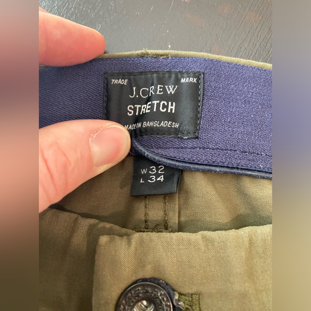 Jcrew 770 straight stretch chino in olive. 32W, 34L. Never worn!